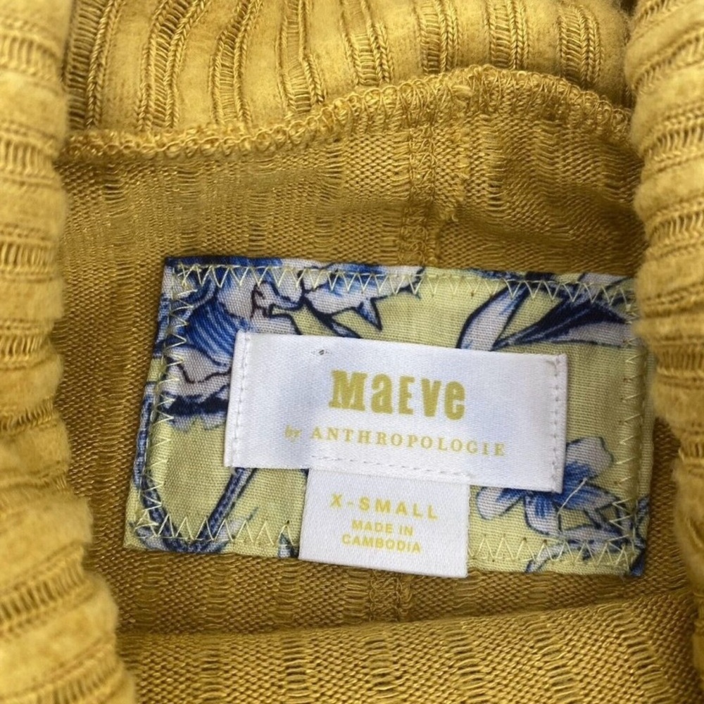 Yellow Ribbed Cowl Neck Sweater - Picture 2 of 5